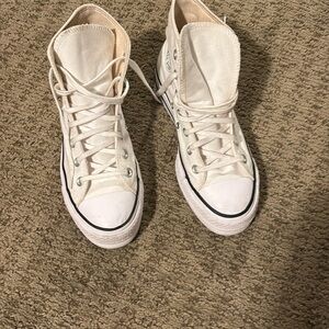 Converse White Chuck Taylor Allstar High Top Platform Sneakers